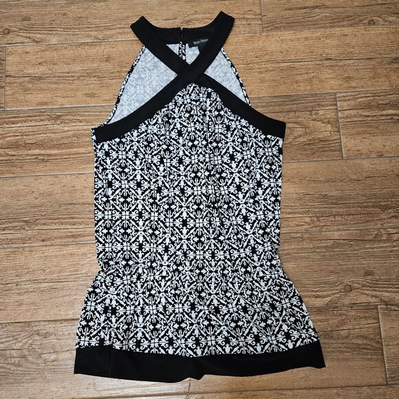 WHBM White House Black Market Stretchy Sleeveless Keyhole Tunic Top Size M - Picture 1 of 5